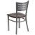 Flash Furniture XU-DG-60401-WALW-GG Hercules Silver Slat Back Metal Restaurant Chair - Walnut Wood Seat addl-3