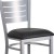 Flash Furniture XU-DG-60402-BAR-BLKV-GG Hercules Silver Slat Back Metal Restaurant Barstool - Black Vinyl Seat addl-10