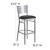 Flash Furniture XU-DG-60402-BAR-BLKV-GG Hercules Silver Slat Back Metal Restaurant Barstool - Black Vinyl Seat addl-5