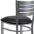 Flash Furniture XU-DG-60402-BAR-BLKV-GG Hercules Silver Slat Back Metal Restaurant Barstool - Black Vinyl Seat addl-7