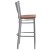 Flash Furniture XU-DG-60402-BAR-CHYW-GG Hercules Silver Slat Back Metal Restaurant Barstool - Cherry Wood Seat addl-3