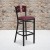 Flash Furniture XU-DG-60515-MAH-BAR-BURV-GG Hercules Black 4 Square Back Metal Restaurant Barstool - Mahogany Wood Back, Burgundy Vinyl Seat addl-1