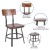 Flash Furniture XU-DG-60582-GG Rustic Walnut Restaurant Chair with Wood Seat & Back and Gray Powder Coat Frame addl-3