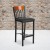 Flash Furniture XU-DG-60618B-CHY-BLKV-GG Vertical Back Black Metal and Cherry Wood Restaurant Barstool with Black Vinyl Seat addl-1