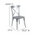 Flash Furniture XU-DG-60699-S-D-GG Metal Cross Back Dining Chair, Distressed Rustic Silver Finish addl-4