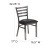 Flash Furniture XU-DG694BLAD-CLR-BLKV-GG Hercules Clear Coated Ladder Back Metal Restaurant Chair - Black Vinyl Seat addl-5