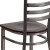 Flash Furniture XU-DG694BLAD-CLR-WALW-GG Hercules Clear Coated Ladder Back Metal Restaurant Chair - Walnut Wood Seat addl-6