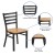 Flash Furniture XU-DG694BLAD-NATW-GG Hercules Black Ladder Back Metal Restaurant Chair - Natural Wood Seat addl-3