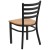 Flash Furniture XU-DG694BLAD-NATW-GG Hercules Black Ladder Back Metal Restaurant Chair - Natural Wood Seat addl-5