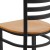 Flash Furniture XU-DG694BLAD-NATW-GG Hercules Black Ladder Back Metal Restaurant Chair - Natural Wood Seat addl-6