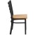 Flash Furniture XU-DG694BLAD-NATW-GG Hercules Black Ladder Back Metal Restaurant Chair - Natural Wood Seat addl-7