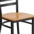 Flash Furniture XU-DG694BLAD-NATW-GG Hercules Black Ladder Back Metal Restaurant Chair - Natural Wood Seat addl-9