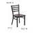 Flash Furniture XU-DG694BLAD-WALW-GG Hercules Black Ladder Back Metal Restaurant Chair - Walnut Wood Seat addl-4
