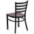 Flash Furniture XU-DG694BLAD-WALW-GG Hercules Black Ladder Back Metal Restaurant Chair - Walnut Wood Seat addl-5