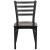 Flash Furniture XU-DG694BLAD-WALW-GG Hercules Black Ladder Back Metal Restaurant Chair - Walnut Wood Seat addl-8