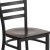 Flash Furniture XU-DG694BLAD-WALW-GG Hercules Black Ladder Back Metal Restaurant Chair - Walnut Wood Seat addl-9