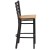 Flash Furniture XU-DG697BLAD-BAR-NATW-GG Hercules Black Ladder Back Metal Restaurant Barstool - Natural Wood Seat addl-7