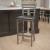 Flash Furniture XU-DG697BLAD-CLR-BAR-BLKV-GG Hercules Clear Coated Ladder Back Metal Restaurant Barstool - Black Vinyl Seat addl-1