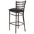 Flash Furniture XU-DG697BLAD-CLR-BAR-BLKV-GG Hercules Clear Coated Ladder Back Metal Restaurant Barstool - Black Vinyl Seat addl-6