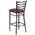 Flash Furniture XU-DG697BLAD-CLR-BAR-BURV-GG Hercules Clear Coated Ladder Back Metal Restaurant Barstool - Burgundy Vinyl Seat addl-3