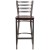 Flash Furniture XU-DG697BLAD-CLR-BAR-MAHW-GG Hercules Clear Coated Ladder Back Metal Restaurant Barstool - Mahogany Wood Seat addl-5