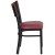 Flash Furniture XU-DG-6G5B-MAH-BURV-GG Hercules Black Slat Back Metal Restaurant Chair - Mahogany Wood Back, Burgundy Vinyl Seat addl-4