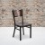 Flash Furniture XU-DG-6G5B-WAL-MTL-GG Hercules Black Slat Back Metal Restaurant Chair - Walnut Wood Back & Seat addl-1