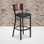 Flash Furniture XU-DG-6H1B-MAH-BAR-BLKV-GG Hercules Black Slat Back Metal Restaurant Barstool - Mahogany Wood Back, Black Vinyl Seat addl-1