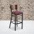 Flash Furniture XU-DG-6H1B-MAH-BAR-BURV-GG Hercules Black Slat Back Metal Restaurant Barstool - Mahogany Wood Back, Burgundy Vinyl Seat addl-1