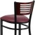 Flash Furniture XU-DG-6H1B-MAH-BAR-BURV-GG Hercules Black Slat Back Metal Restaurant Barstool - Mahogany Wood Back, Burgundy Vinyl Seat addl-7