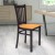 Flash Furniture XU-DG-6Q2B-VRT-NATW-GG Hercules Black Vertical Back Metal Restaurant Chair - Natural Wood Seat addl-1