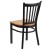 Flash Furniture XU-DG-6Q2B-VRT-NATW-GG Hercules Black Vertical Back Metal Restaurant Chair - Natural Wood Seat addl-6