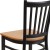 Flash Furniture XU-DG-6Q2B-VRT-NATW-GG Hercules Black Vertical Back Metal Restaurant Chair - Natural Wood Seat addl-7