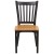 Flash Furniture XU-DG-6Q2B-VRT-NATW-GG Hercules Black Vertical Back Metal Restaurant Chair - Natural Wood Seat addl-9