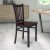 Flash Furniture XU-DG-6Q2B-VRT-WALW-GG Hercules Black Vertical Back Metal Restaurant Chair - Walnut Wood Seat addl-1