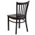 Flash Furniture XU-DG-6Q2B-VRT-WALW-GG Hercules Black Vertical Back Metal Restaurant Chair - Walnut Wood Seat addl-5