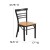 Flash Furniture XU-DG6Q6B1LAD-NATW-GG Hercules Black Three-Slat Ladder Back Metal Restaurant Chair - Natural Wood Seat addl-4