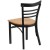 Flash Furniture XU-DG6Q6B1LAD-NATW-GG Hercules Black Three-Slat Ladder Back Metal Restaurant Chair - Natural Wood Seat addl-5