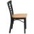 Flash Furniture XU-DG6Q6B1LAD-NATW-GG Hercules Black Three-Slat Ladder Back Metal Restaurant Chair - Natural Wood Seat addl-7