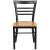 Flash Furniture XU-DG6Q6B1LAD-NATW-GG Hercules Black Three-Slat Ladder Back Metal Restaurant Chair - Natural Wood Seat addl-8