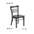 Flash Furniture XU-DG6Q6B1LAD-WALW-GG Hercules Black Three-Slat Ladder Back Metal Restaurant Chair - Walnut Wood Seat addl-4