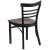 Flash Furniture XU-DG6Q6B1LAD-WALW-GG Hercules Black Three-Slat Ladder Back Metal Restaurant Chair - Walnut Wood Seat addl-5
