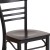 Flash Furniture XU-DG6Q6B1LAD-WALW-GG Hercules Black Three-Slat Ladder Back Metal Restaurant Chair - Walnut Wood Seat addl-6