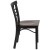 Flash Furniture XU-DG6Q6B1LAD-WALW-GG Hercules Black Three-Slat Ladder Back Metal Restaurant Chair - Walnut Wood Seat addl-7