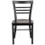 Flash Furniture XU-DG6Q6B1LAD-WALW-GG Hercules Black Three-Slat Ladder Back Metal Restaurant Chair - Walnut Wood Seat addl-8