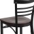 Flash Furniture XU-DG6Q6B1LAD-WALW-GG Hercules Black Three-Slat Ladder Back Metal Restaurant Chair - Walnut Wood Seat addl-9