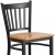 Flash Furniture XU-DG-6R6B-VRT-BAR-NATW-GG Hercules Black Vertical Back Metal Restaurant Barstool - Natural Wood Seat addl-6