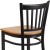 Flash Furniture XU-DG-6R6B-VRT-BAR-NATW-GG Hercules Black Vertical Back Metal Restaurant Barstool - Natural Wood Seat addl-9