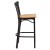 Flash Furniture XU-DG6R9BLAD-BAR-NATW-GG Hercules Black Two-Slat Ladder Back Metal Restaurant Barstool - Natural Wood Seat addl-4