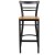 Flash Furniture XU-DG6R9BLAD-BAR-NATW-GG Hercules Black Two-Slat Ladder Back Metal Restaurant Barstool - Natural Wood Seat addl-5
